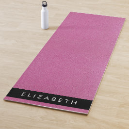 ピンクのグリッター、グリッターの背景、名前 ヨガマット