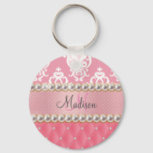 ピンクのグリッター、ダマスク、ラインフェイク石で房状