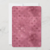 ピンクのグリッター リップス 招待状 (裏面)
