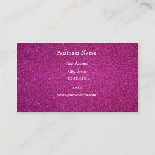 ピンクのグリッター 名刺 (正面)
