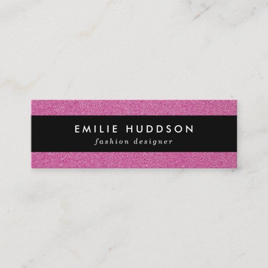 ピンクのグリッター、輝き、グリッター背景 スキニー名刺 (正面)