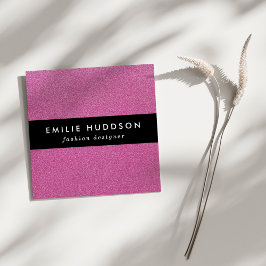 ピンクのグリッター、輝き、グリッター背景 スクエア名刺