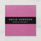 ピンクのグリッター、輝き、グリッター背景 スクエア名刺 (正面)