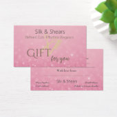 ピンクのグリッター&金ゴールドヘアスタジオギフト証明書 (デスク)