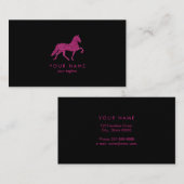 ピンクのグリッター 馬のトレーナー|馬のトレーナー 名刺 (正面/裏面)