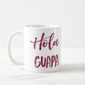 ピンクのグリッターHola Guapa コーヒーマグカップ (左)