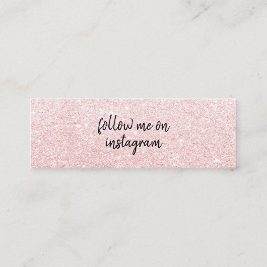 ピンクのグリッターInstagramロゴのソーシャルメディアスクリプト コーリングカード (裏面)