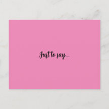 ピンクのグリーティングカードを言うためのはがき