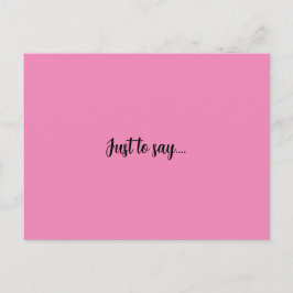 ピンクのグリーティングカードを言うためのはがき ポストカード