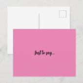 ピンクのグリーティングカードを言うためのはがき ポストカード (正面/裏面)