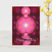 ピンクのグリーティングカード カード (黄色い花)