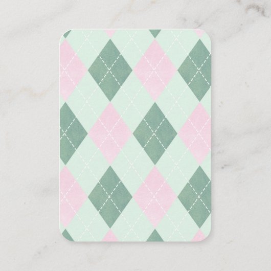 ピンクのグリーンゴルフカート赤ちゃんシャワーが本をもたらす エンクロージャーカード (裏面)