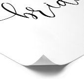 ピンクのグリーン フラワーブライダルシャワーのウェルカムサイン ポスター (角)