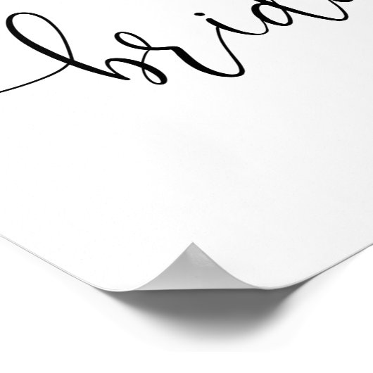 ピンクのグリーン フラワーブライダルシャワーのウェルカムサイン ポスター (角)