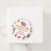 ピンクのグルービークリスマスサンキューメッセージカード フェイバータグ (インサイチュ)