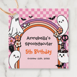 ピンクのグルービーハロウィーン誕生日パーティー フェイバータグ