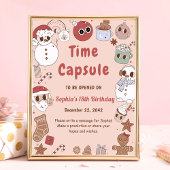 ピンクのグルービーヒッピーのクリスマスサンタタイムカプセル ポスター