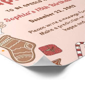 ピンクのグルービーヒッピーのクリスマスサンタタイムカプセル ポスター (角)