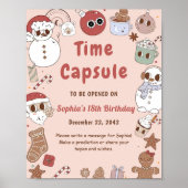 ピンクのグルービーヒッピーのクリスマスサンタタイムカプセル ポスター (正面)