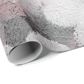 ピンクのグレーと白の抽象芸術ドット ラッピングペーパー (ロールコーナー)