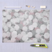 ピンクのグレーと白の抽象芸術ドット 薄葉紙 (クラフト)