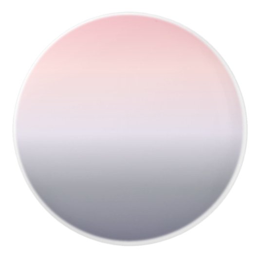 ピンクのグレーのグラデーション セラミックノブ (正面)