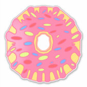 ピンクのグレーズドナット シール (正面)