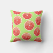 ピンクのグレープフルーツのスライスのパターン クッション (裏面)