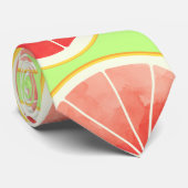 ピンクのグレープフルーツのスライスのパターン ネクタイ (ロール)
