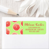 ピンクのグレープフルーツのスライスのパターン ラベル (インサイチュ)