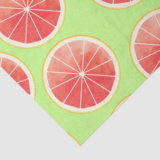 ピンクのグレープフルーツのスライスのパターン 薄葉紙 (詳細)