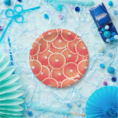 ピンクのグレープフルーツのスライス ペーパープレート (パーティー)