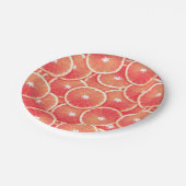 ピンクのグレープフルーツのスライス ペーパープレート (アングル)