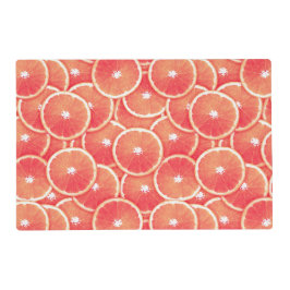 ピンクのグレープフルーツのスライス ラミネート ランチョンマット