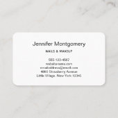 ピンクのグロス口紅＆ネイルポリッシュ ビューティー テーマ 名刺 (裏面)