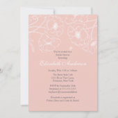 ピンクのケシの花のブライダルシャワーの招待状 招待状 (正面)