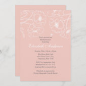 ピンクのケシの花のブライダルシャワーの招待状 招待状 (正面/裏面)