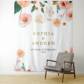 ピンクのケシの花結婚のタペストリー タペストリー (インサイチュ)