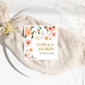 ピンクのケシの花結婚のナプキン スタンダードカクテルナプキン