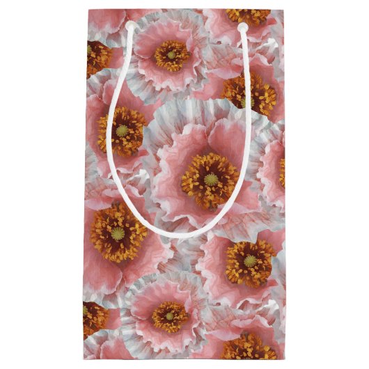 ピンクのケシ スモールペーパーバッグ (正面)