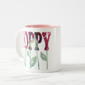 ピンクのケシ ツートーンマグカップ (正面左)