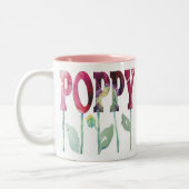 ピンクのケシ ツートーンマグカップ (左)