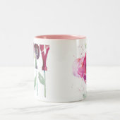 ピンクのケシ ツートーンマグカップ (中央)