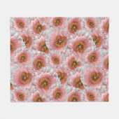 ピンクのケシ フリースブランケット (正面(横))