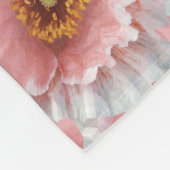 ピンクのケシ フリースブランケット (角)