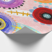 ピンクのケシ ラッピングペーパー (角)