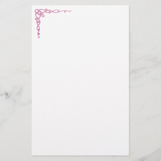 ピンクのケルトの渦巻き 便箋 (正面)