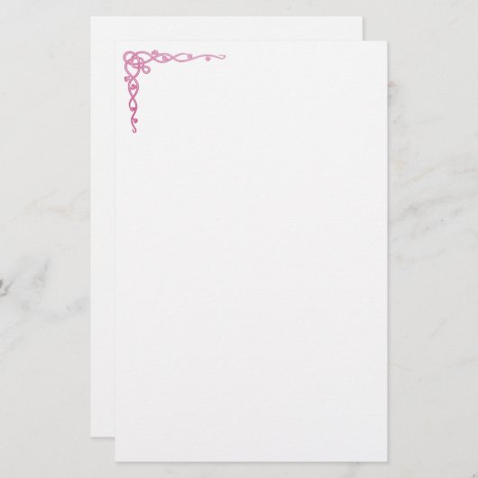 ピンクのケルトの渦巻き 便箋 (正面/裏面)