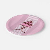 ピンクのケーキの午後または朝の紅茶パーティー ペーパープレート (アングル)