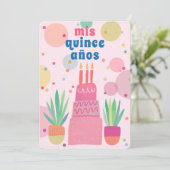 ピンクのケーキバブル ウィムジカル キンセアニェーラ カスタム 招待状 (スタンド正面)